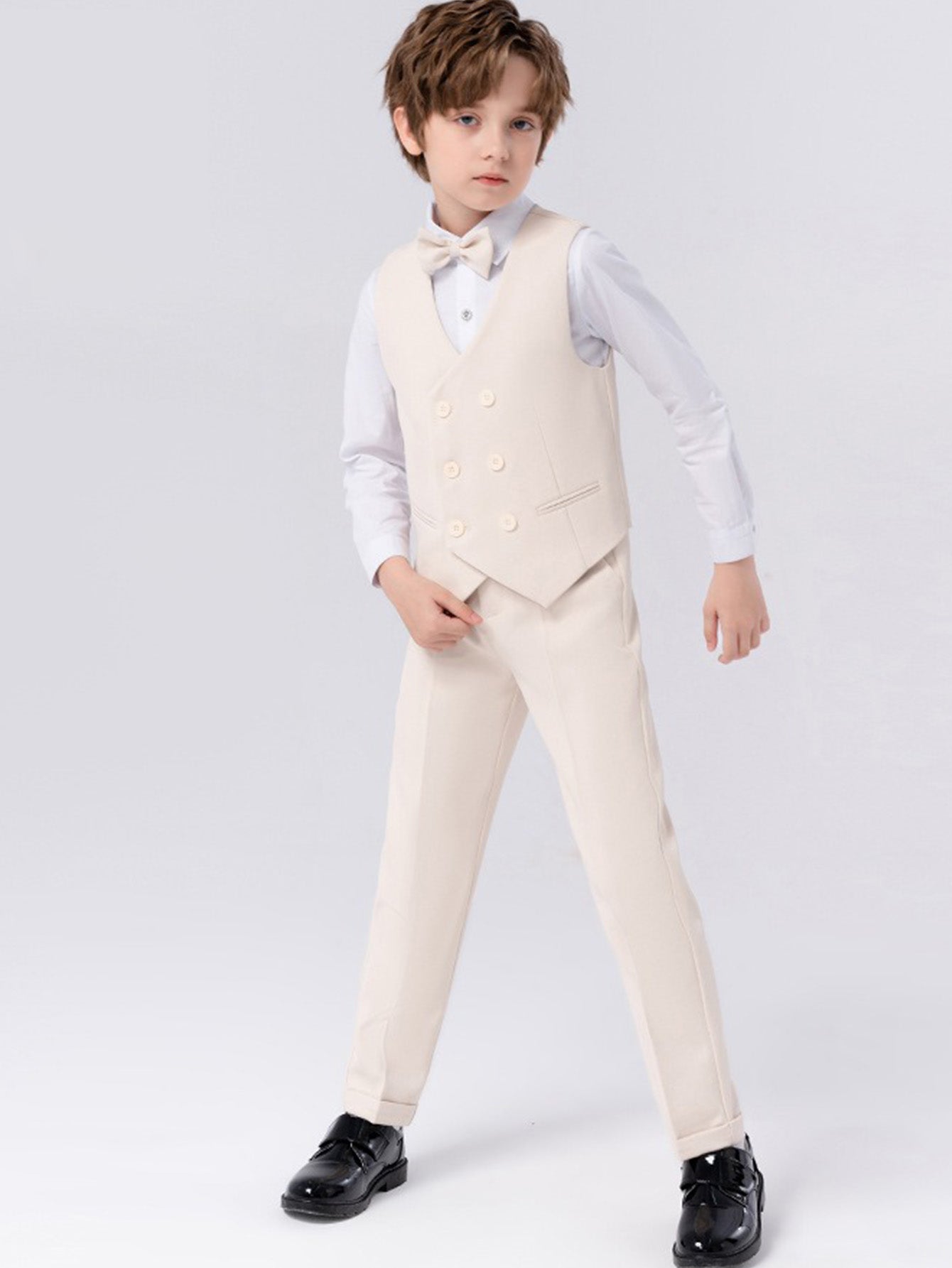 Jungen-Westen-Set (Langarmhemd + Weste + lange Hose + Fliege)