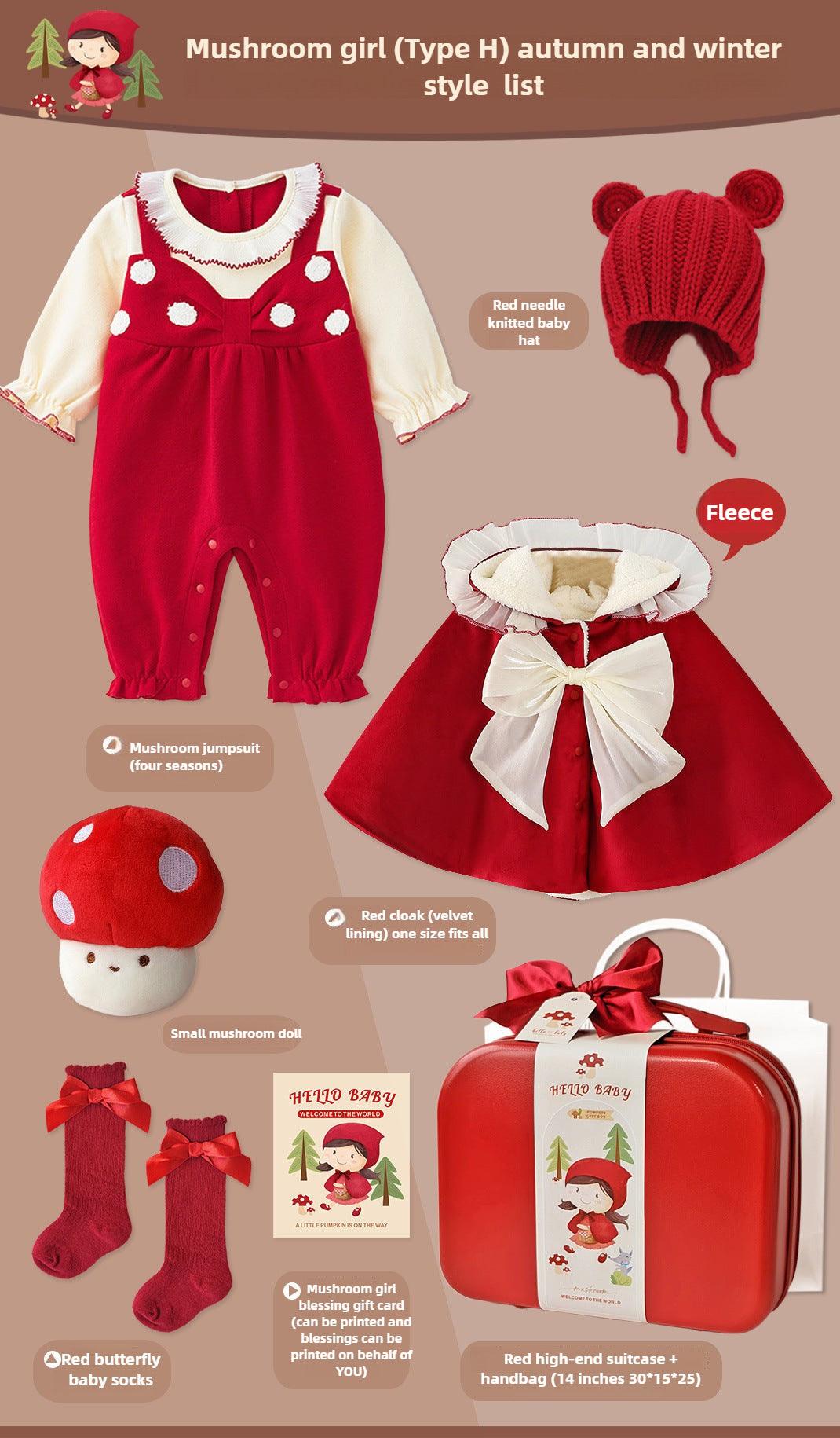 Mushroom Little Girl dress newborn gift