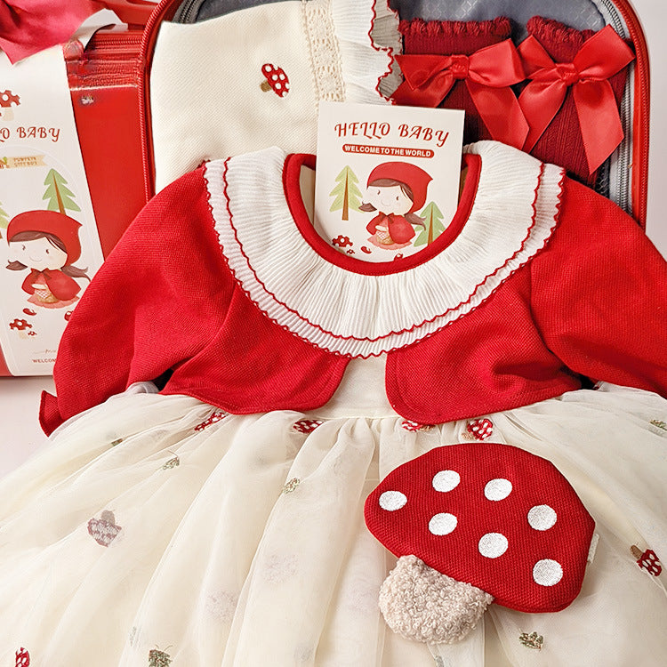 Mushroom Little Girl dress newborn gift