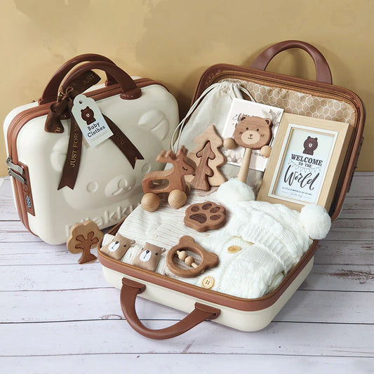 Baby jumpsuit Gift Box Set, Boy and Girl Baby Bear Set