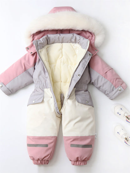 Colorblock Hooded Bodysuits for Baby Boys and Girls