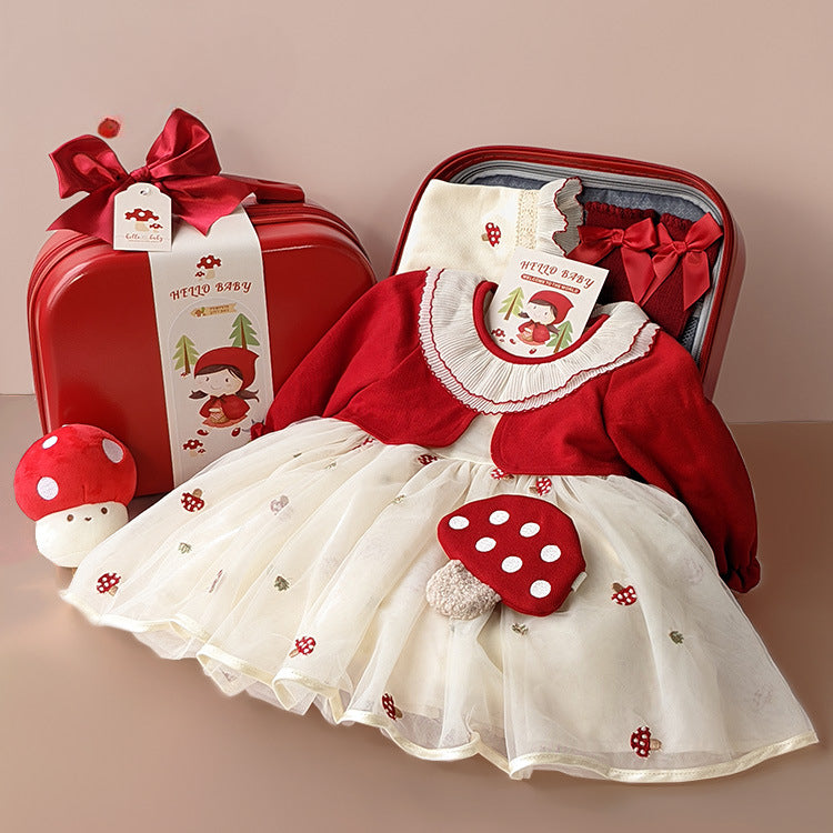 Mushroom Little Girl dress newborn gift