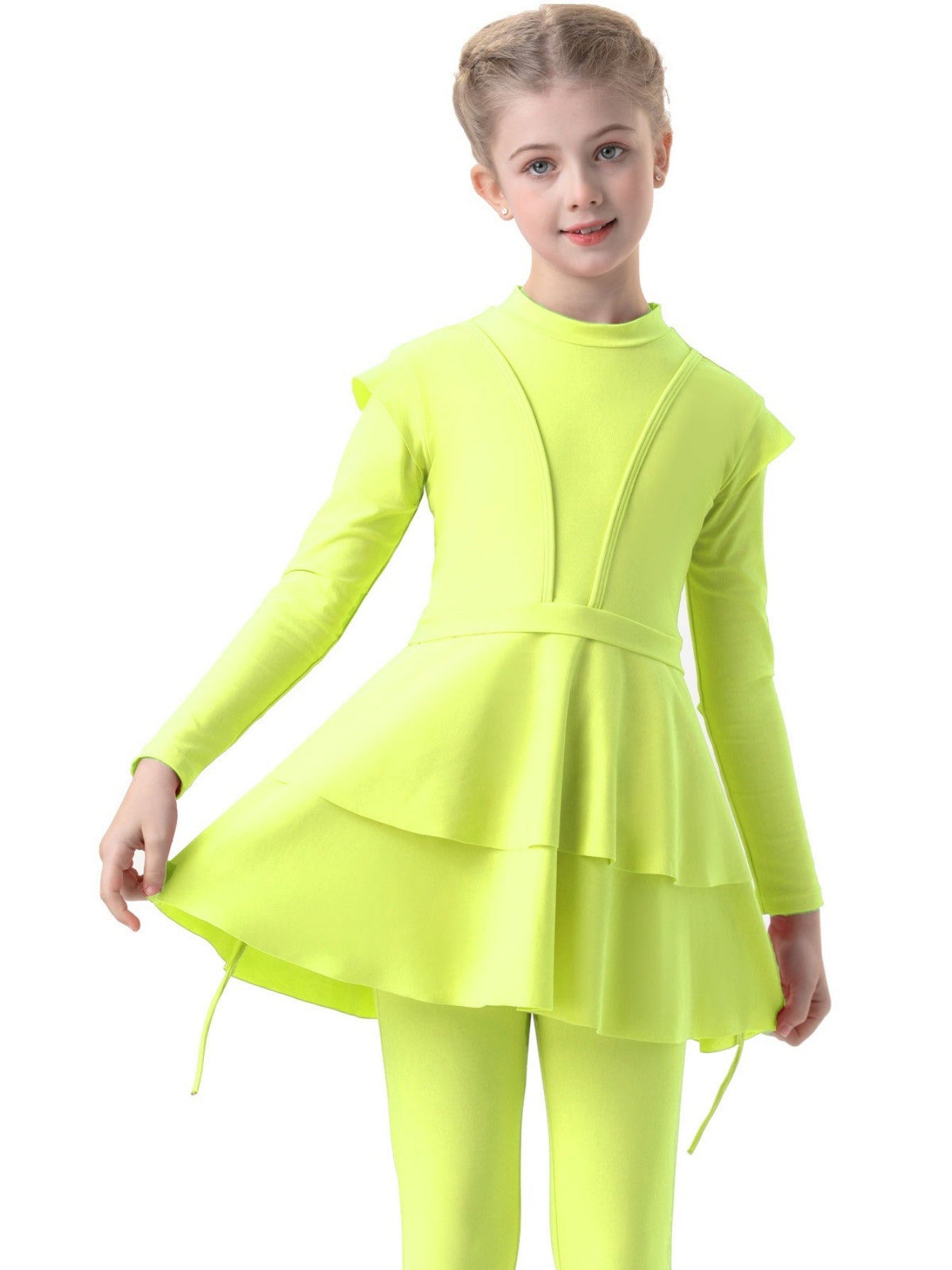 Girls conservative swimsuit bukini children's beach swimsuit