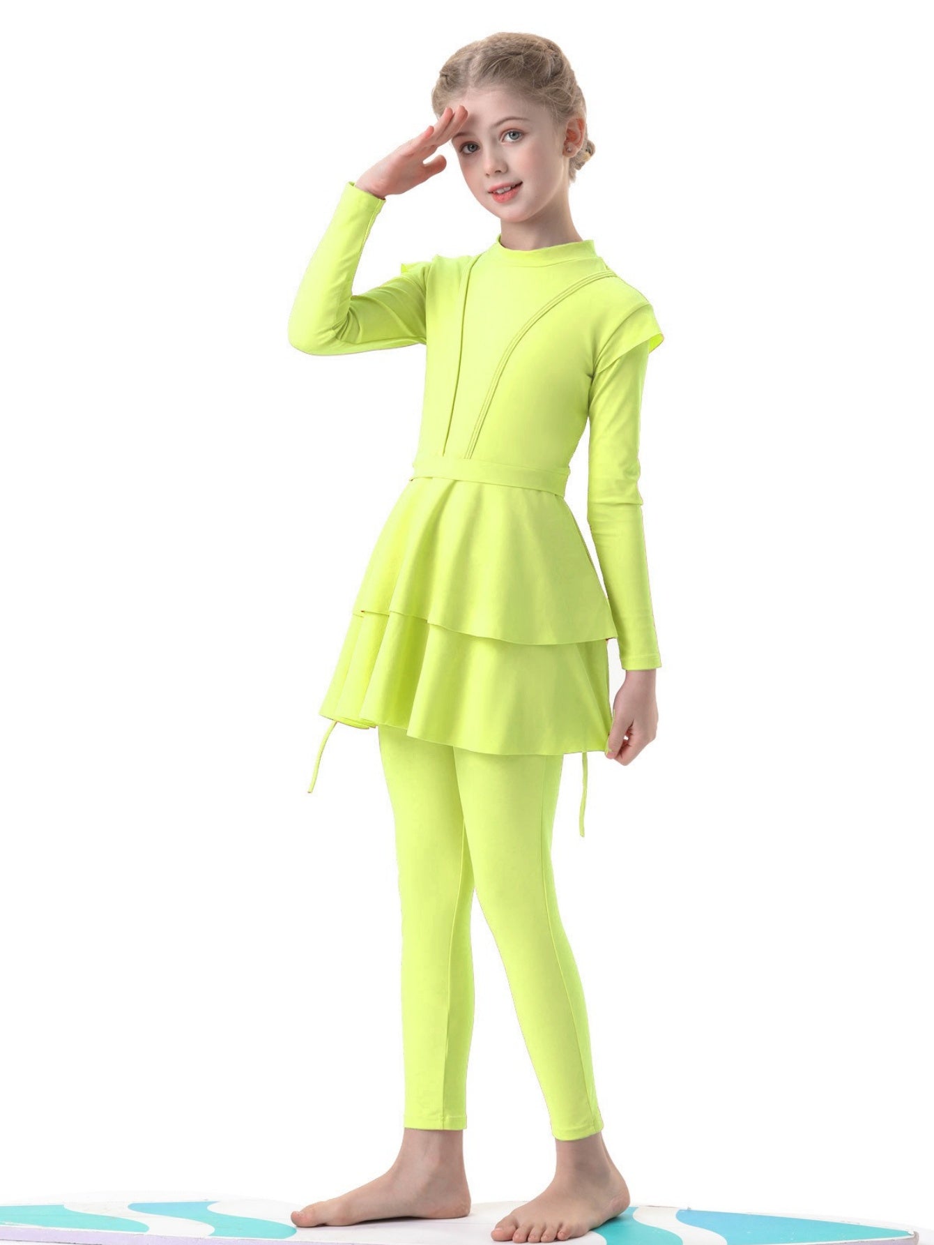 Girls conservative swimsuit bukini children's beach swimsuit