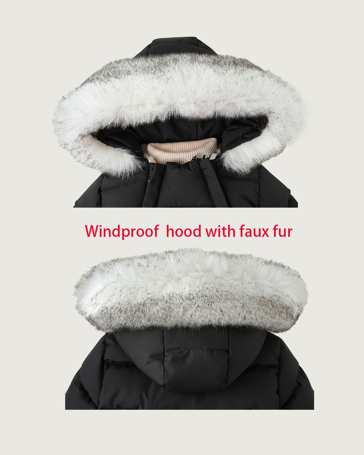 Baby winter Romper with hood
