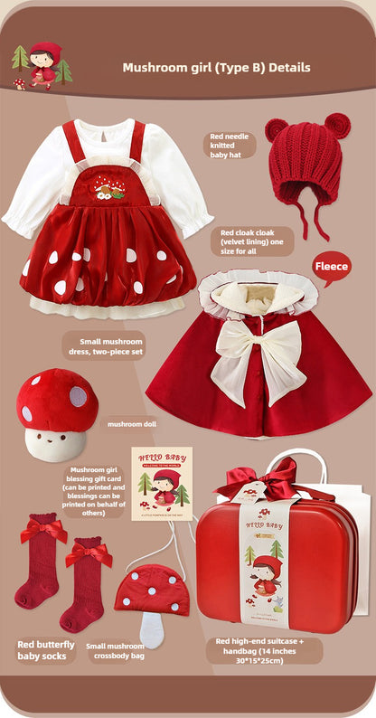 Mushroom Little Girl dress newborn gift