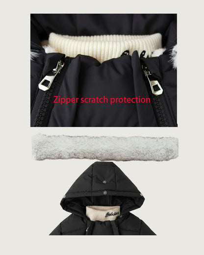 Baby winter Romper with hood