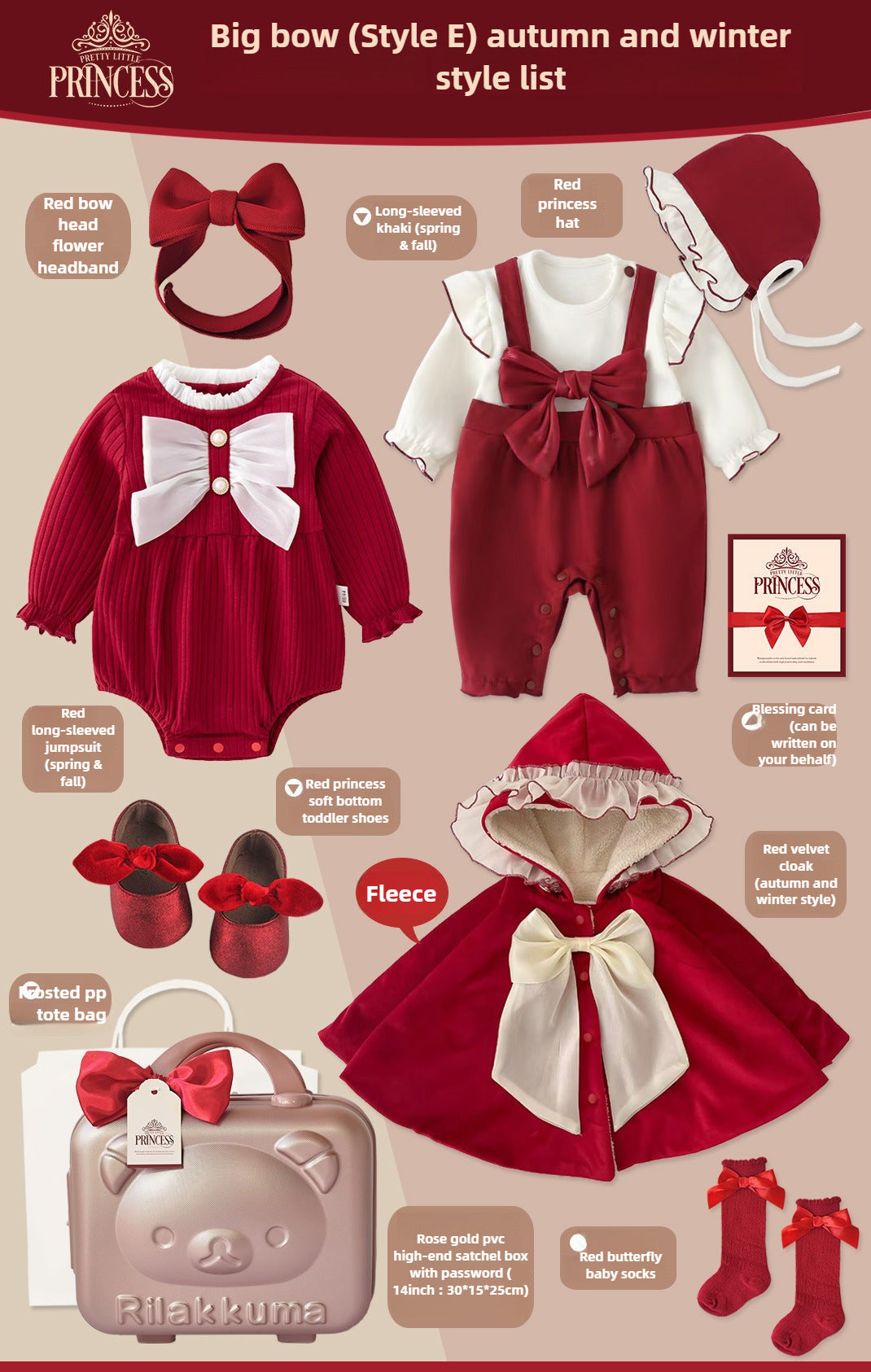 Baby Gift Box, girl party dress red