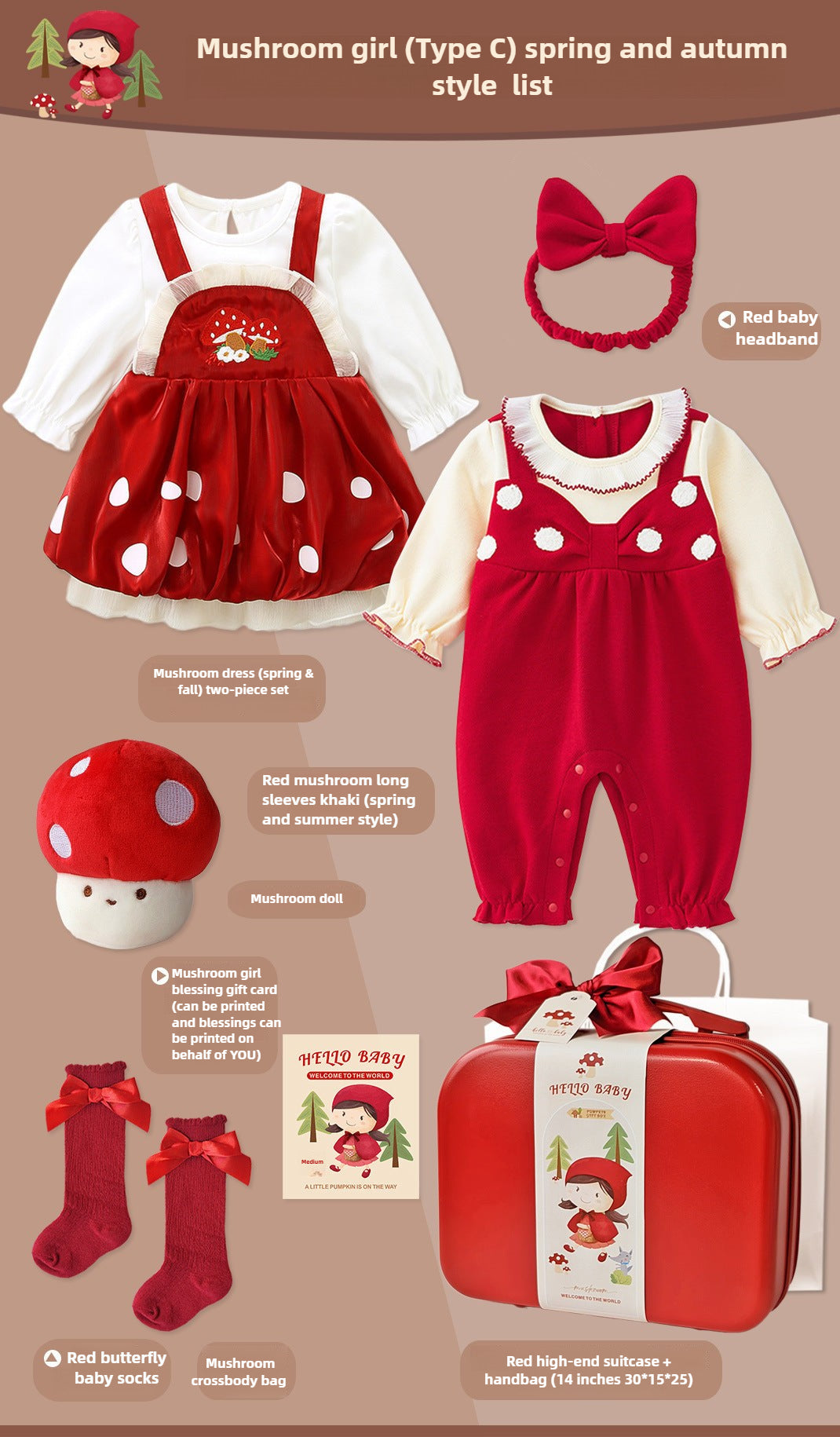Mushroom Little Girl dress newborn gift