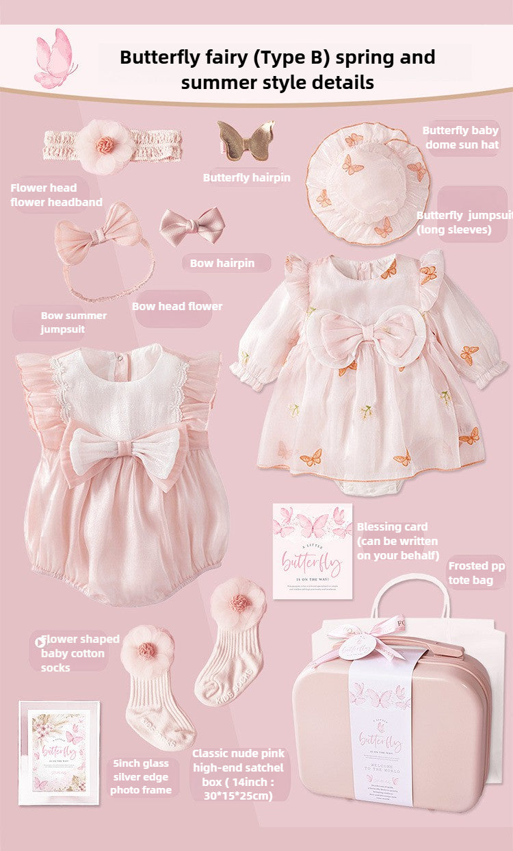 Newborn dress Little Princess Girl Gift Box Butterfly