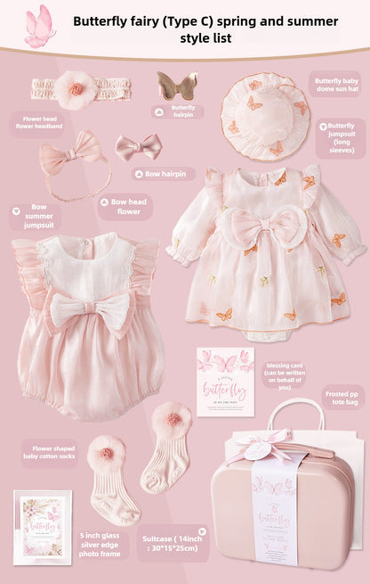 Newborn dress Little Princess Girl Gift Box Butterfly