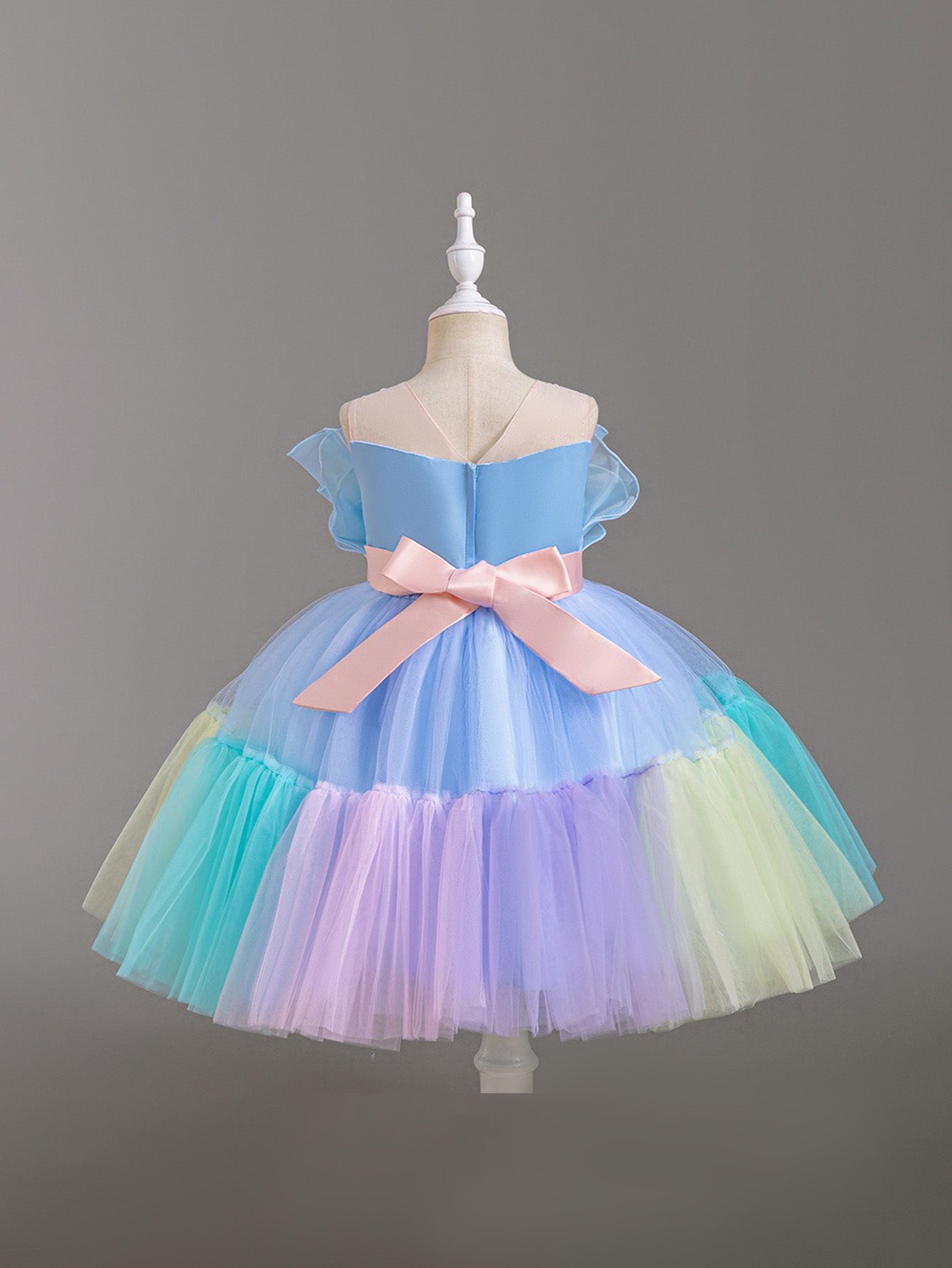 Princess dress gradient color mesh skirt small children's skirt bow dress
