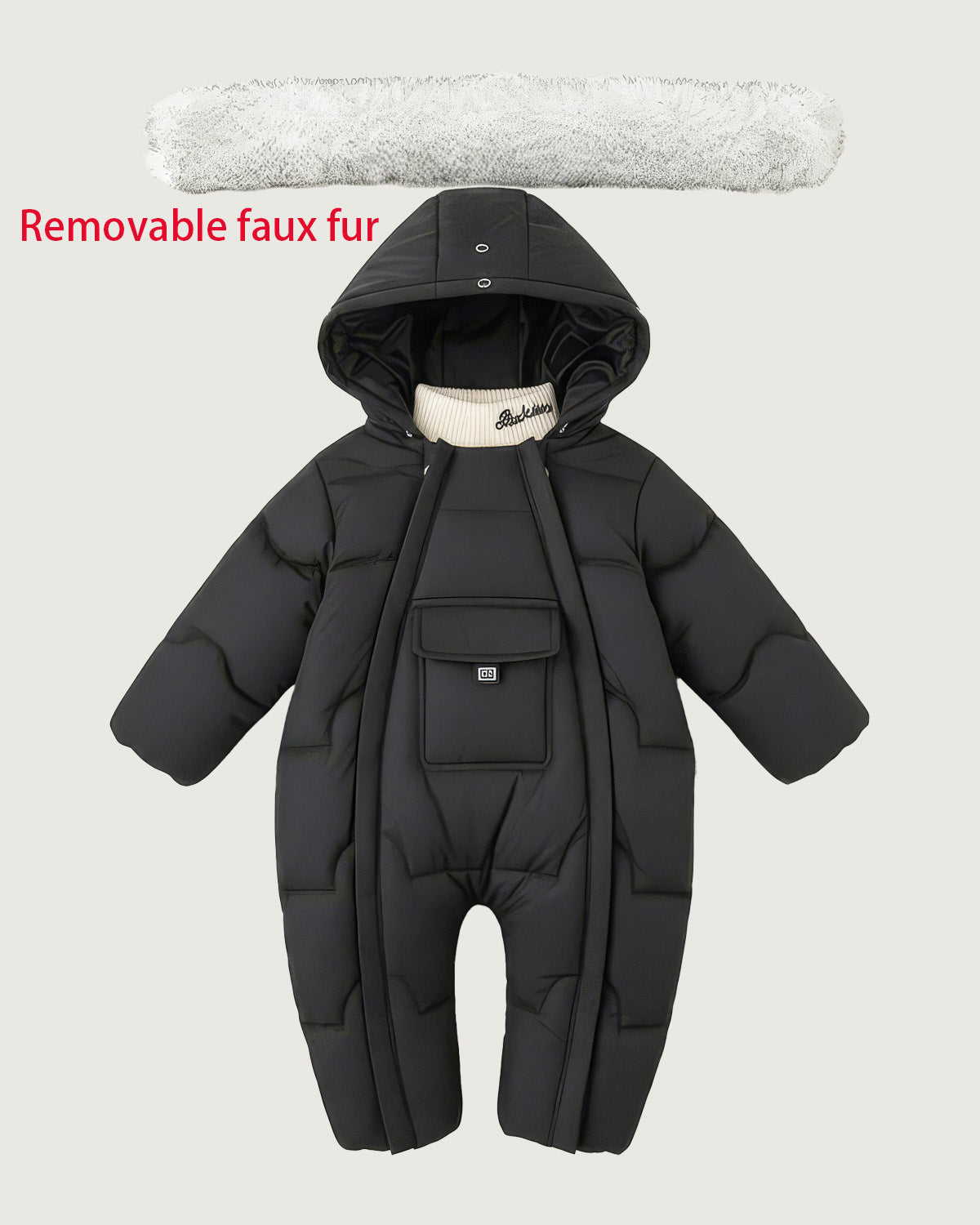 Baby winter Romper with hood