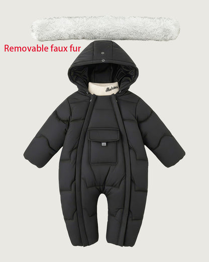 Baby winter Romper with hood