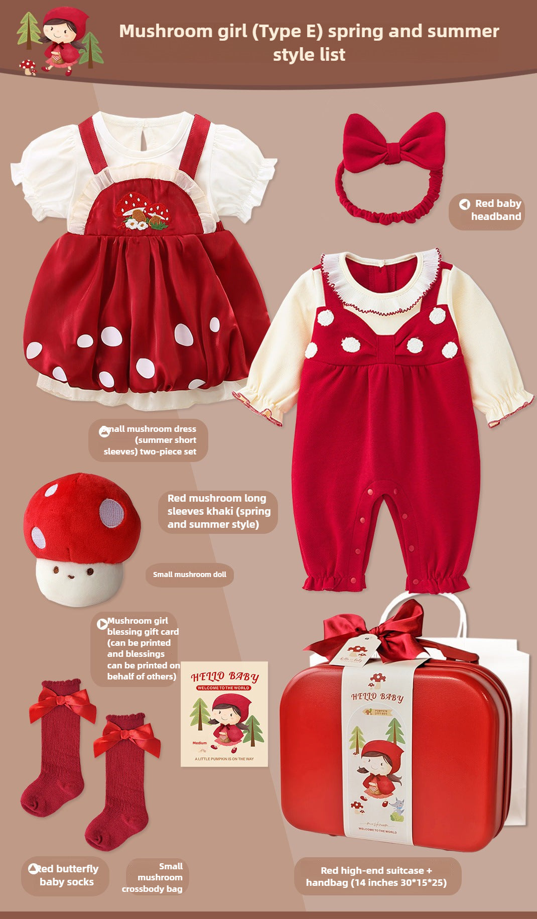Mushroom Little Girl dress newborn gift