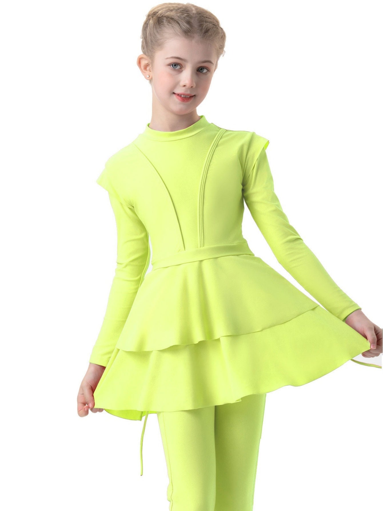 Girls conservative swimsuit bukini children's beach swimsuit