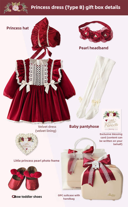 newborn girl dress and shoes gift set