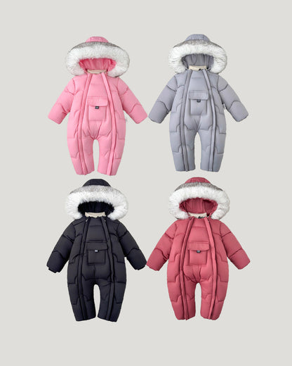 Baby winter Romper with hood