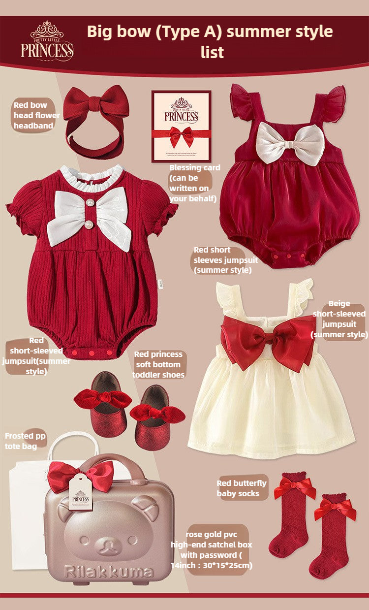 Baby Gift Box, girl party dress red