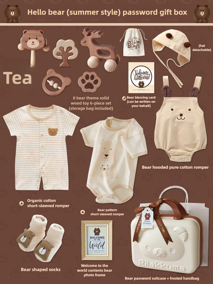 Baby jumpsuit Gift Box Set, Boy and Girl Baby Bear Set