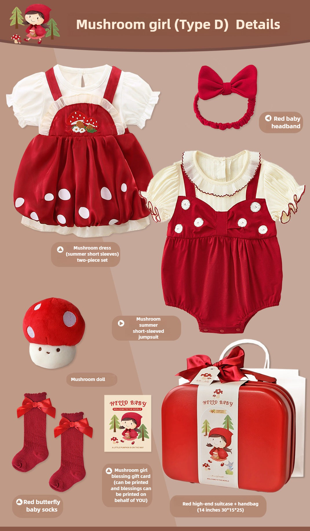 Mushroom Little Girl dress newborn gift