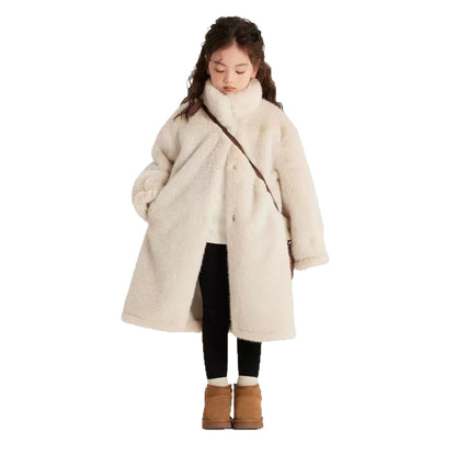 Girls' winter long coat  imitation fur