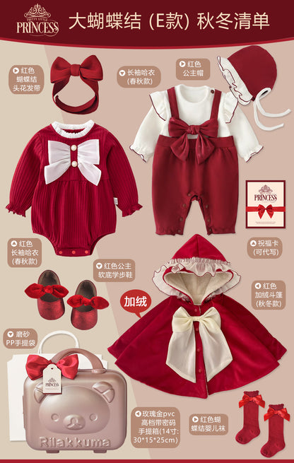 Baby Gift Box, girl party dress red