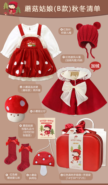 Mushroom Little Girl dress newborn gift