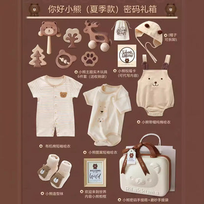 Baby jumpsuit Gift Box Set, Boy and Girl Baby Bear Set