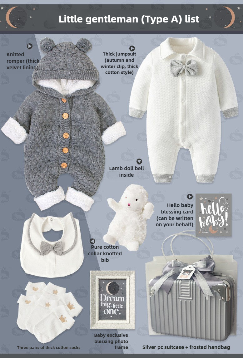Baby Boy winter jumpsuit Gift Box Set