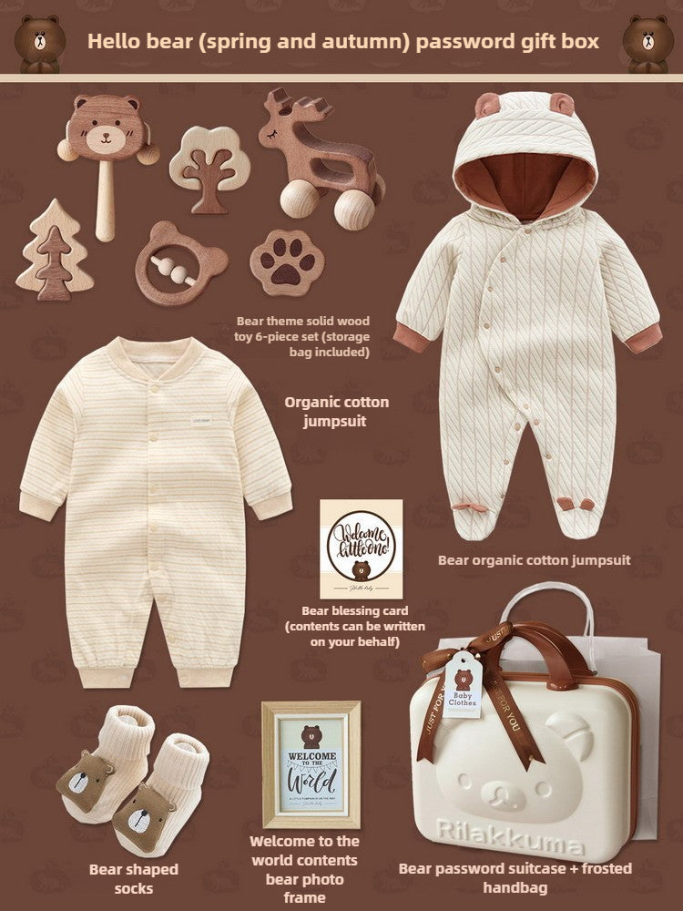 Baby jumpsuit Gift Box Set, Boy and Girl Baby Bear Set