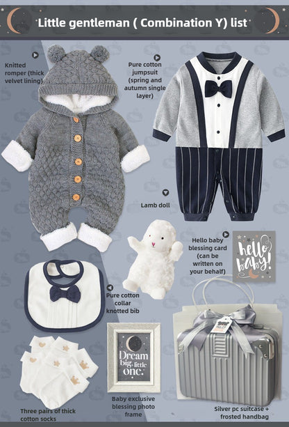 Baby Boy winter jumpsuit Gift Box Set