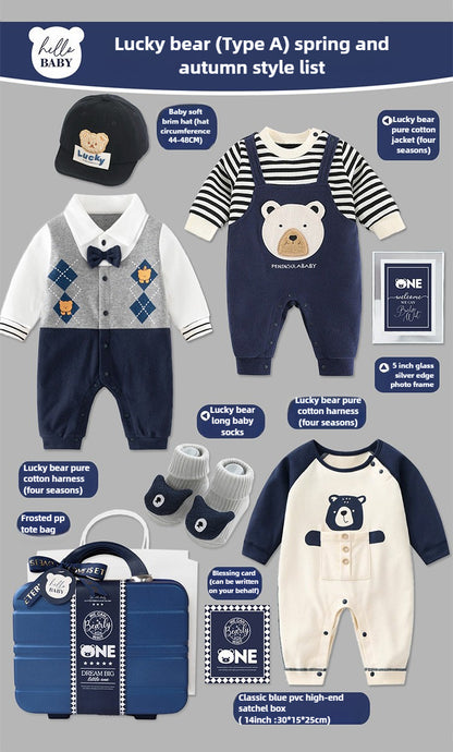test only-baby boy birthday gift box,baby jumpsuit（will not shipped)