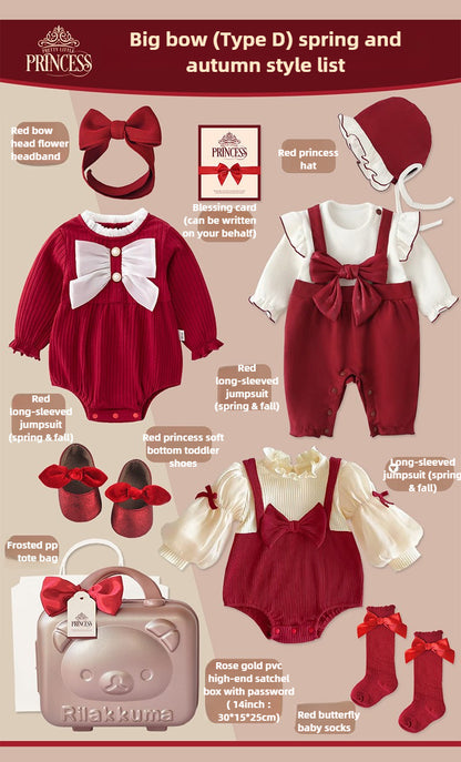 Baby Gift Box, girl party dress red
