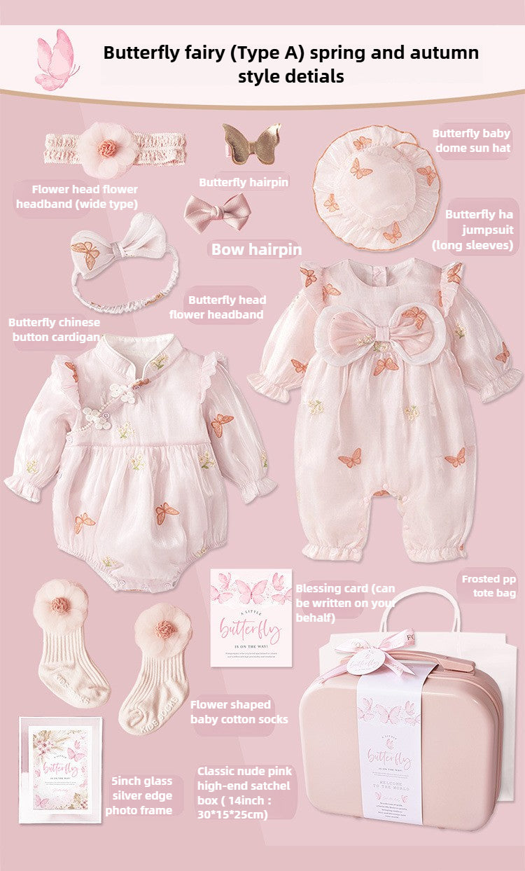 Newborn dress Little Princess Girl Gift Box Butterfly