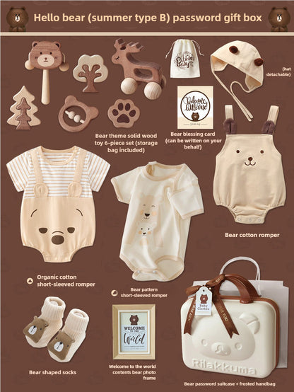 Baby jumpsuit Gift Box Set, Boy and Girl Baby Bear Set