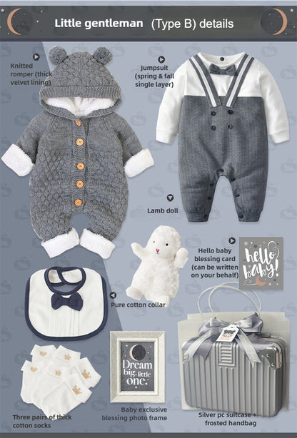 Baby Boy winter jumpsuit Gift Box Set