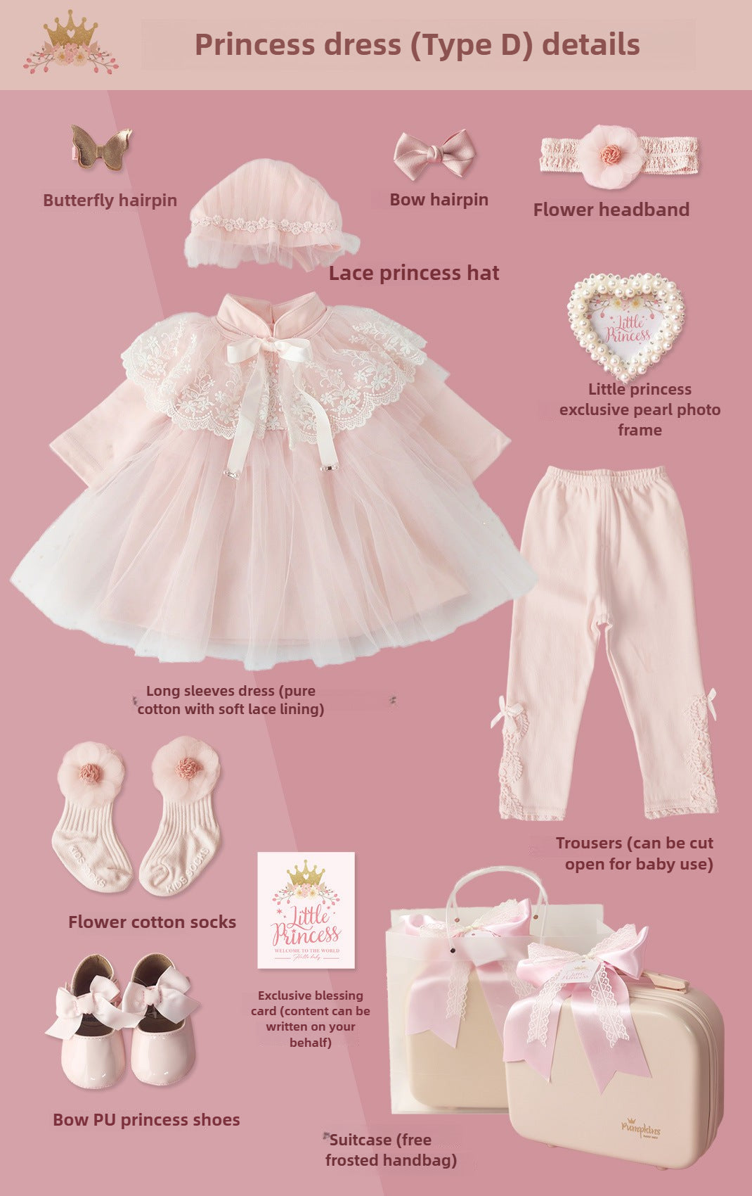 Newborn girl dress Gifts set