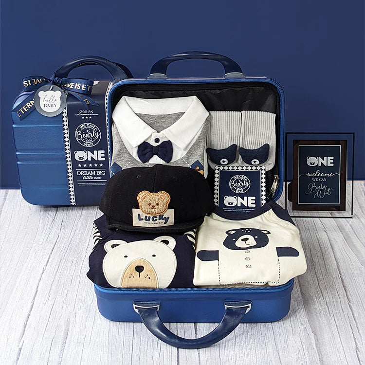 test only-baby boy birthday gift box,baby jumpsuit（will not shipped)