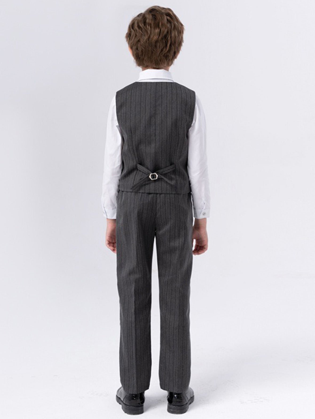 Boys vest suit (long-sleeved shirt + vest + trousers + bow tie)