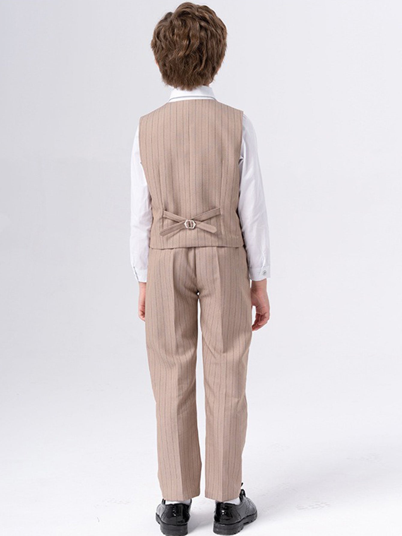 Boys vest suit (long-sleeved shirt + vest + trousers + bow tie)