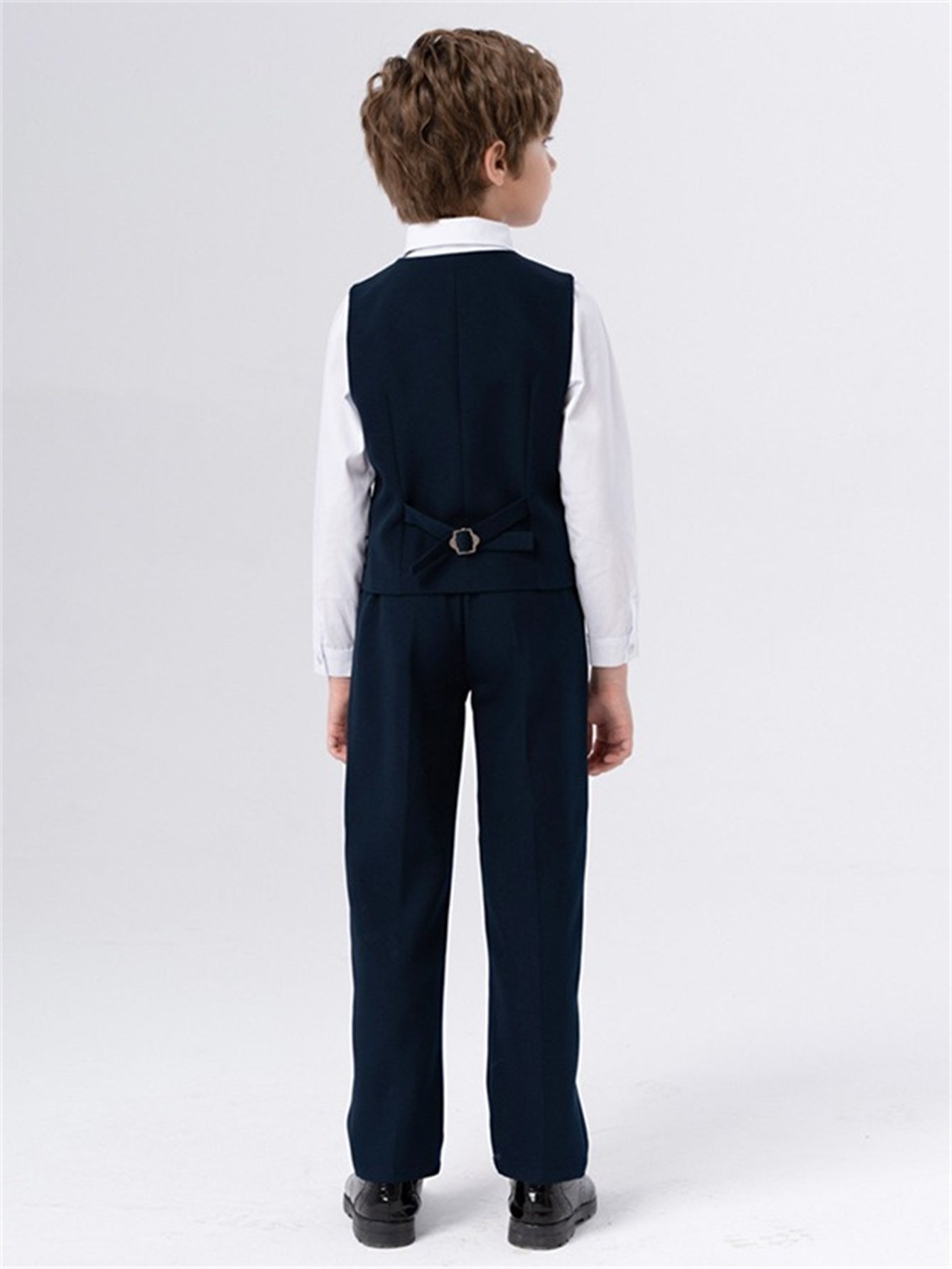 Children's four-piece suit (long-sleeved shirt + vest + pants + bow tie)