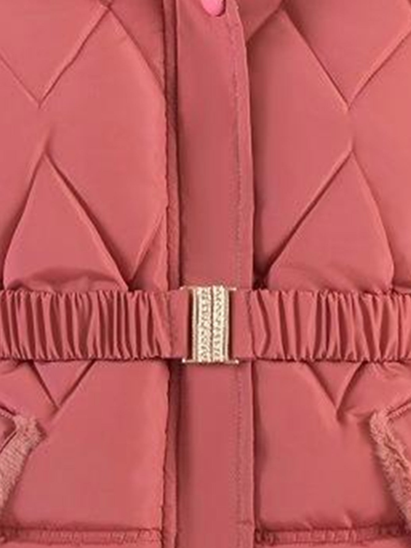 Girls Pocket Beaded Hooded Cotton Jacket